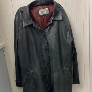 Laurence Roy Women's Classic Black Leather coat